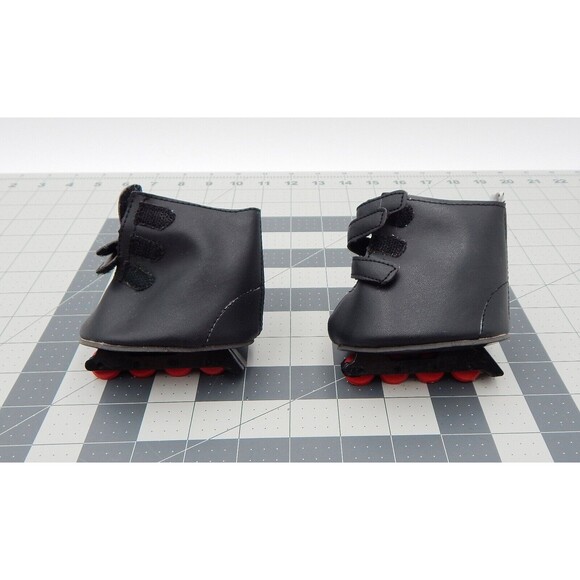 Teddy Mountain Accessories Black Roller Skates In-Line Shoes Red Wheels - Picture 2 of 11